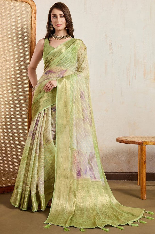 Superb Green Color Viscose Fabric Casual Saree