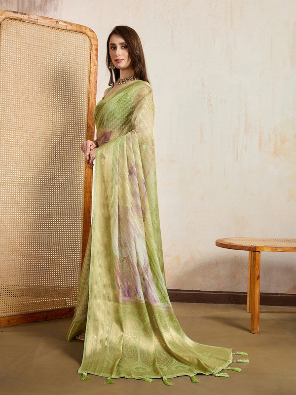 Superb Green Color Viscose Fabric Casual Saree