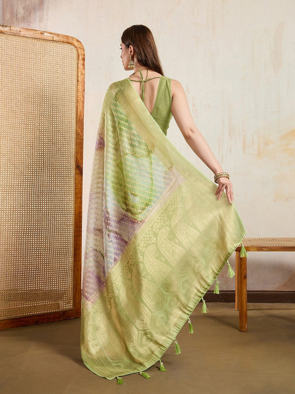 Superb Green Color Viscose Fabric Casual Saree