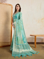 Superb Turquoise Color Viscose Fabric Casual Saree