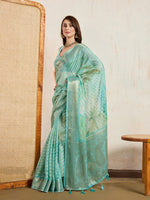Superb Turquoise Color Viscose Fabric Casual Saree