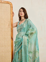 Superb Turquoise Color Viscose Fabric Casual Saree