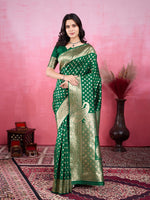 Amazing Green Color Kanjivaram Fabric Partywear Saree