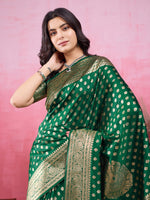 Amazing Green Color Kanjivaram Fabric Partywear Saree