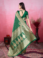 Amazing Green Color Kanjivaram Fabric Partywear Saree