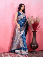 Amazing Blue Color Kanjivaram Fabric Partywear Saree