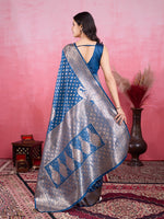 Amazing Blue Color Kanjivaram Fabric Partywear Saree