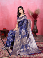 Amazing Blue Color Kanjivaram Fabric Partywear Saree