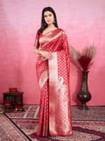 Amazing Red Color Kanjivaram Fabric Partywear Saree
