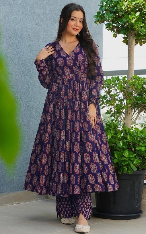 Amazing Purple Color Rayon Fabric Designer Suit