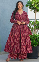 Amazing Maroon Color Rayon Fabric Designer Suit
