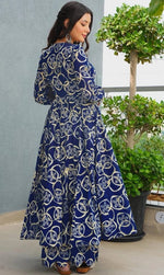 Amazing Blue Color Rayon Fabric Designer Suit