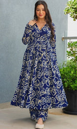 Amazing Blue Color Rayon Fabric Designer Suit