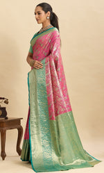 Amazing Turquoise Color Kanjivaram Fabric Partywear Saree