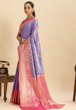 Amazing Pink Color Kanjivaram Fabric Partywear Saree