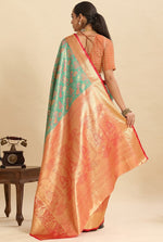 Amazing Orange Color Kanjivaram Fabric Partywear Saree