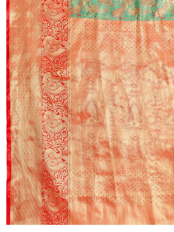 Amazing Orange Color Kanjivaram Fabric Partywear Saree