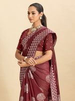 Beautiful Maroon Color Silk Fabric Casual Saree