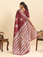 Beautiful Maroon Color Silk Fabric Casual Saree
