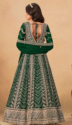 Tasteful Green Color Georgette Fabric Gown