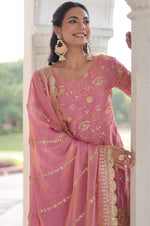 Beauteous Pink Color Fandy Fabric Sharara Suit