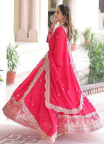 Striking Magenta Color Vichitra Fabric Gown