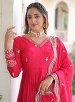 Striking Magenta Color Vichitra Fabric Gown