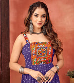 Striking Purple Color Georgette Fabric Gown
