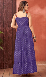 Striking Purple Color Georgette Fabric Gown