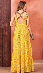 Striking Yellow Color Georgette Fabric Gown