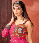 Striking Pink Color Georgette Fabric Gown