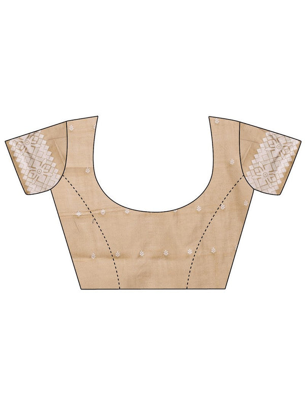 Dazzling Beige Color Linen Fabric Casual Saree