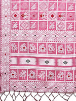 Dazzling Pink Color Linen Fabric Casual Saree