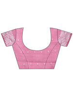 Dazzling Pink Color Linen Fabric Casual Saree