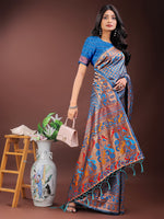 Beautiful Blue Color Silk Fabric Casual Saree