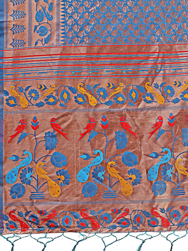 Beautiful Blue Color Silk Fabric Casual Saree