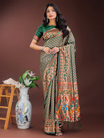 Beautiful Green Color Silk Fabric Casual Saree