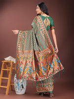 Beautiful Green Color Silk Fabric Casual Saree