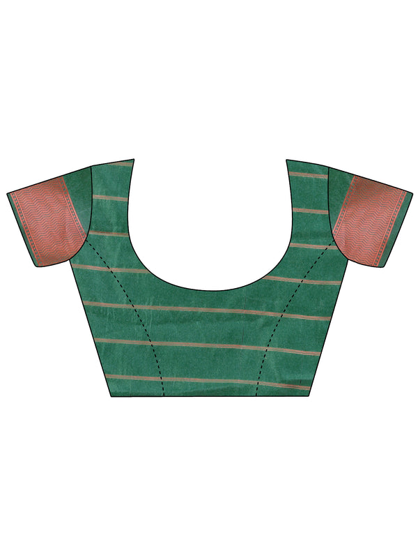 Beautiful Green Color Silk Fabric Casual Saree