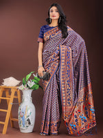 Beautiful Blue Color Silk Fabric Casual Saree