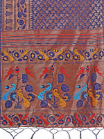 Beautiful Blue Color Silk Fabric Casual Saree