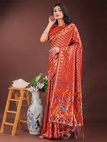 Beautiful Red Color Silk Fabric Casual Saree
