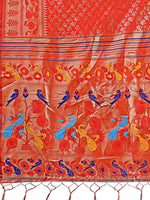 Beautiful Red Color Silk Fabric Casual Saree