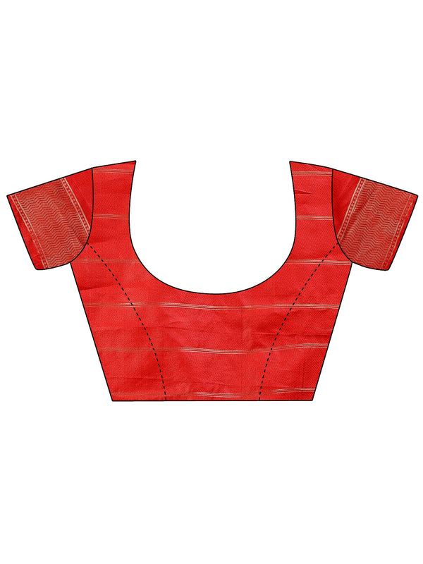 Beautiful Red Color Silk Fabric Casual Saree