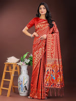 Beautiful Red Color Silk Fabric Casual Saree