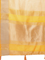Beautiful Yellow Color Organza Fabric Casual Saree