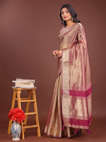 Beautiful Purple Color Organza Fabric Casual Saree