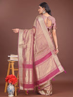 Beautiful Purple Color Organza Fabric Casual Saree