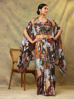 Amazing Multi Color Chinon Fabric Readymade