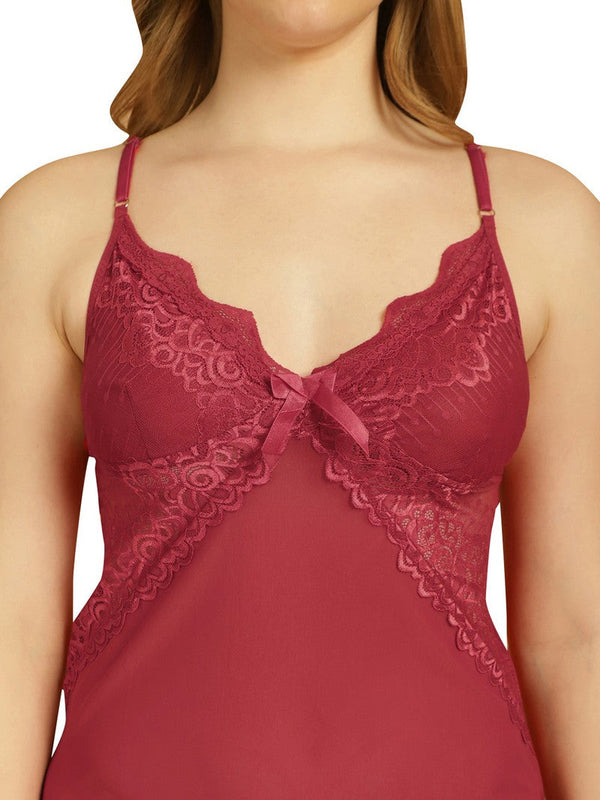 Amazing Maroon Color Lycra Fabric Lingerie